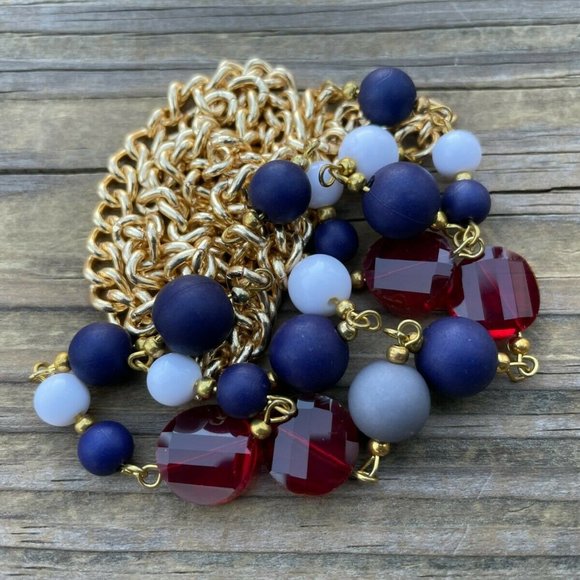 Nordstrom Women Necklace 18K Gold Plated Multi Color Beads Ladies Jewelry New - Picture 11 of 12